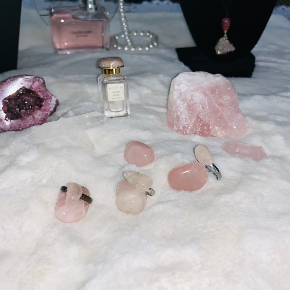 ❗️SOLD❗️ Silver & Bronze Rose Quartz Rings